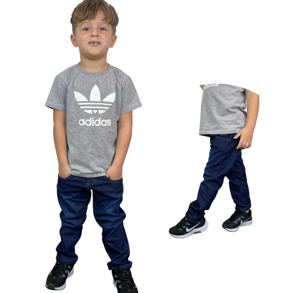 Calça Jeans skinny Infantil Juvenil Menino Elastano – 2 ao 16 Calça jeans apertada da moda