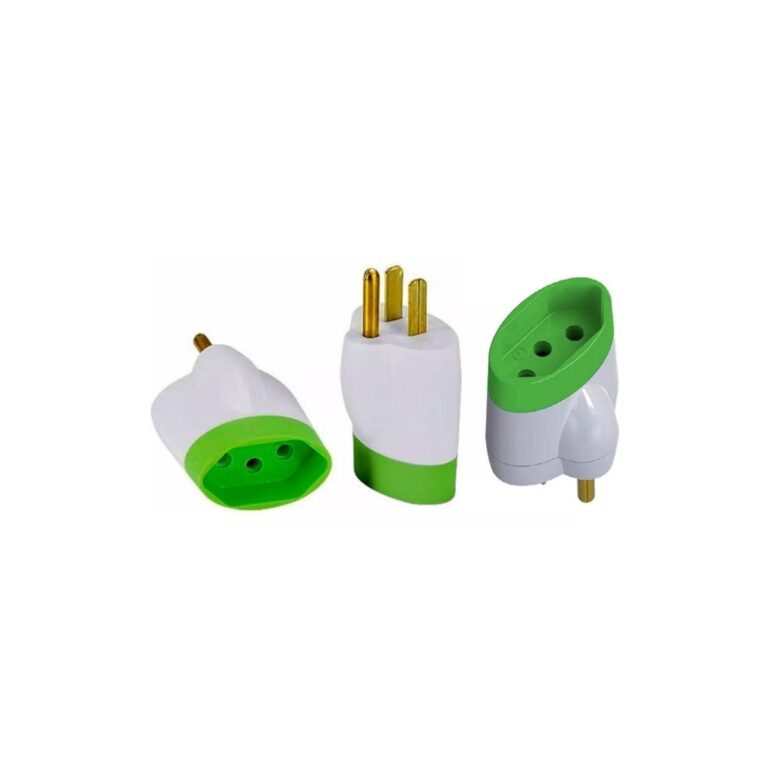 Adaptador De Tomada Reverso Pino Chato 2p+t Cinza 