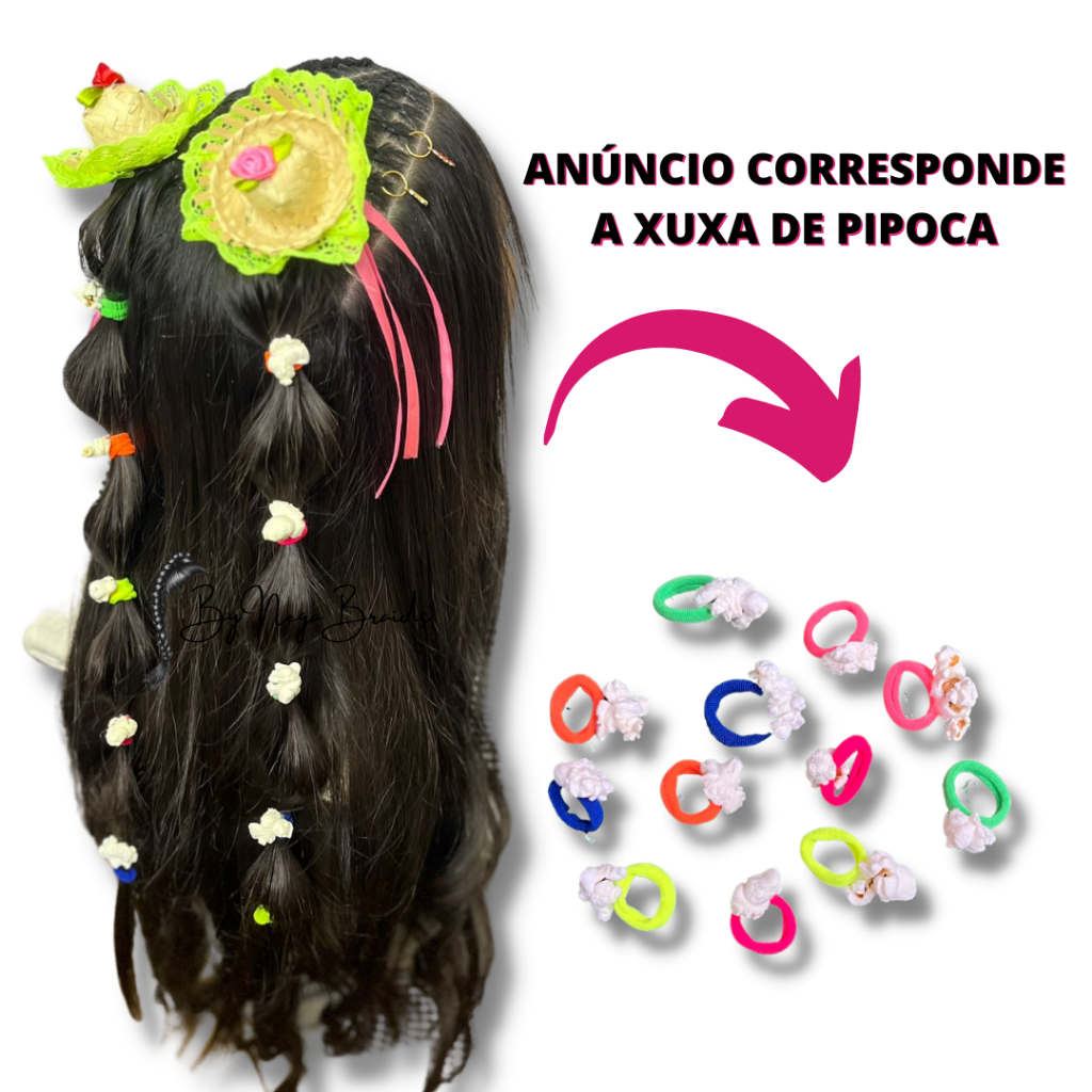 Xuxa De Pipoca Xuxinha De Cabelo Festa Junina Elástico