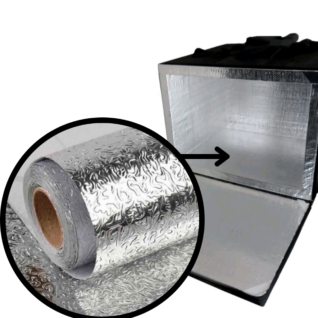Papel Alumínio Adesivo Rolo 2M X 0,40cm Para Forrar Isopor Térmico Caixa Mochila Ambulante Motoboy B