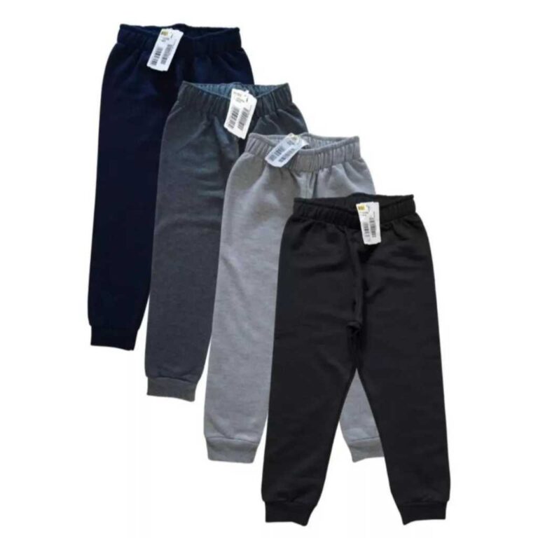 KIT 4 Un Calça Moletom Infantil  1 a 16 anos unis