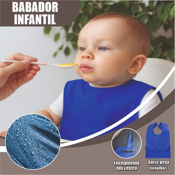 Babador PVC Infantil Impermeável Reutilizável Bo
