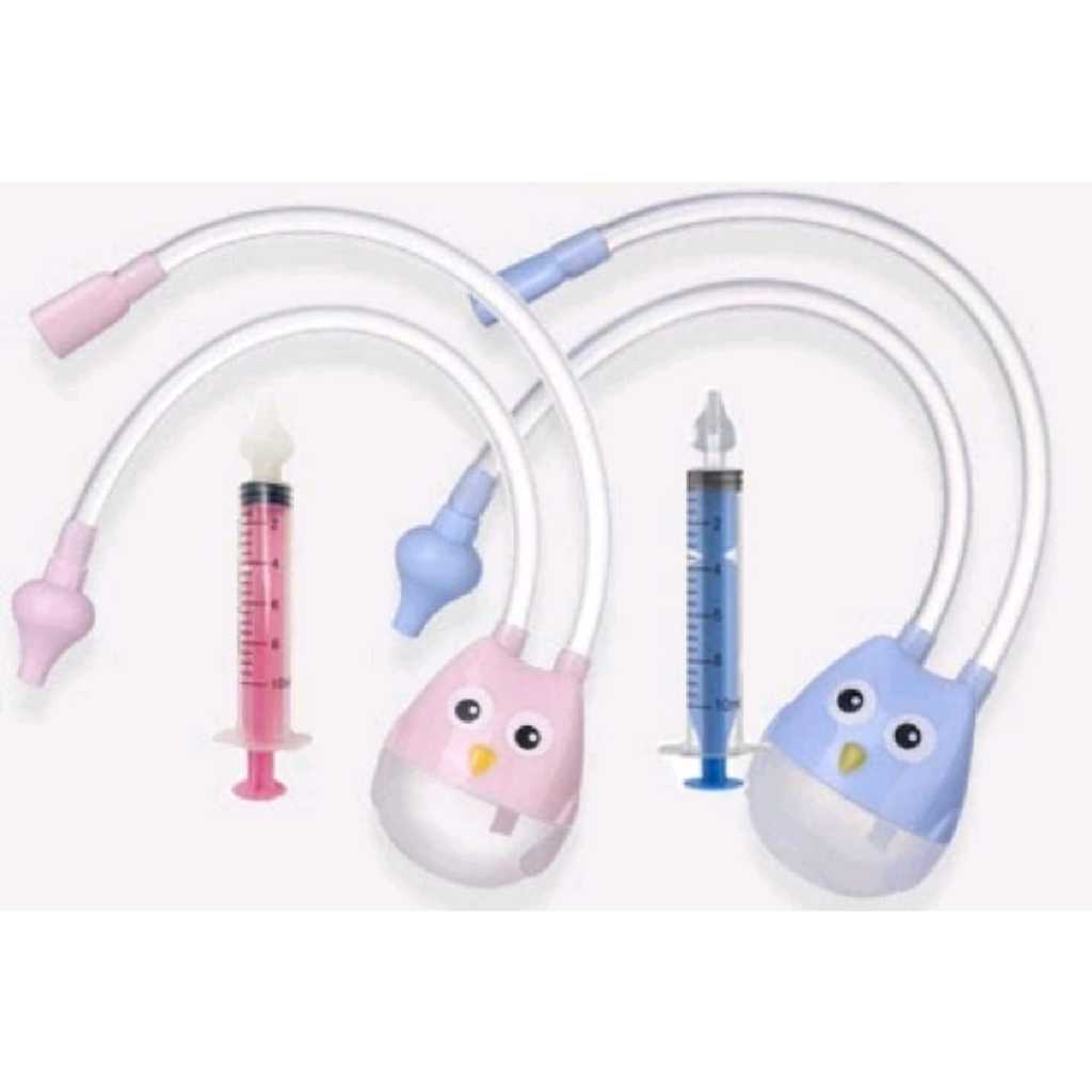 Aspirador Nasal Coruja para Bebê Lavagem e Higiene Nasal Lavador Nasal Seringa Ponta Silicone