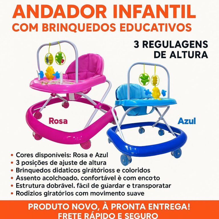 Andador Infantil para bebês Menino e Menina Music