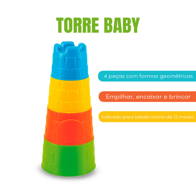 Brinquedo Educativo Torre Baby de Encaixar e Monta