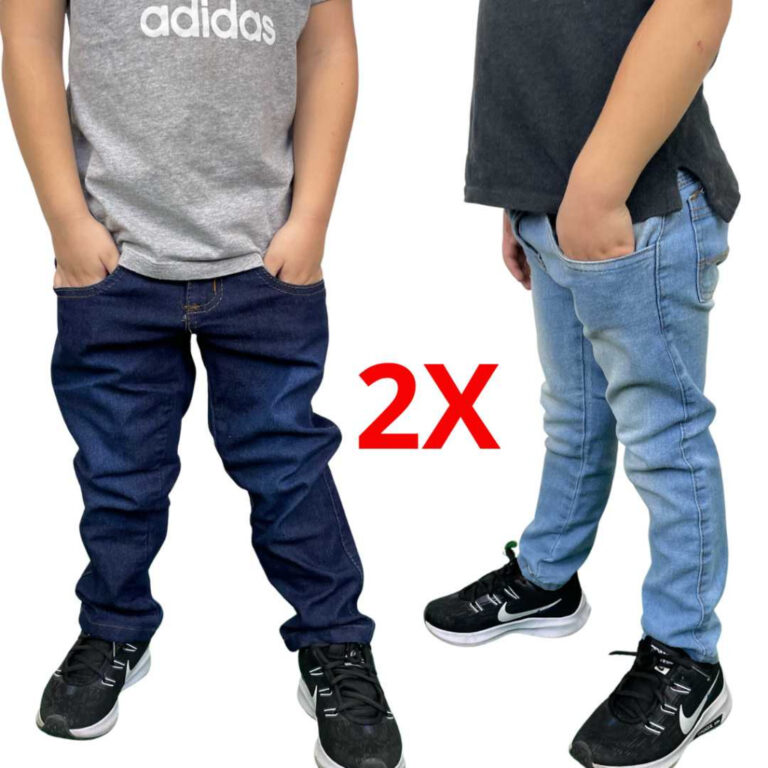 Kit 2 Calça Jeans Elastano infantil juvenil mascu