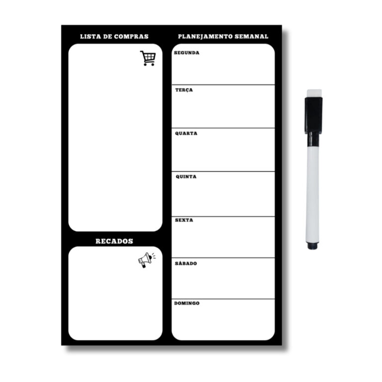 Planner Magnético Imã Geladeira Porta Recados An