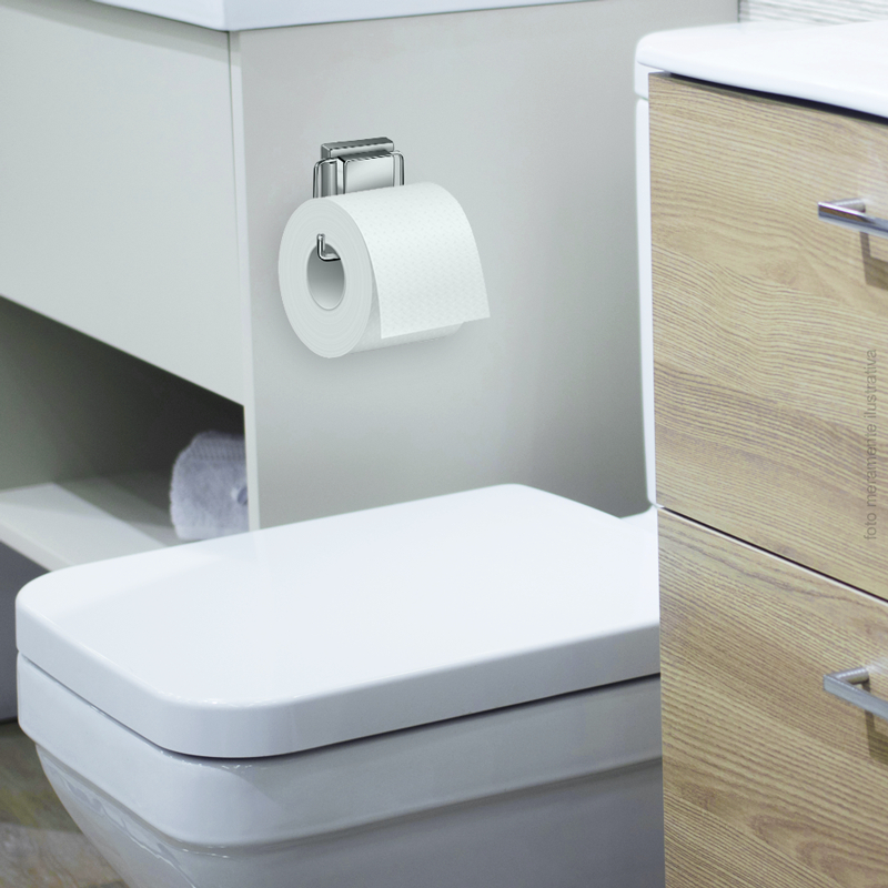 Suporte Porta Papel Higiênico Higenico Parede Banheiro Lavabo Fixação Sem Furo Ventosa Sucção Arthi
