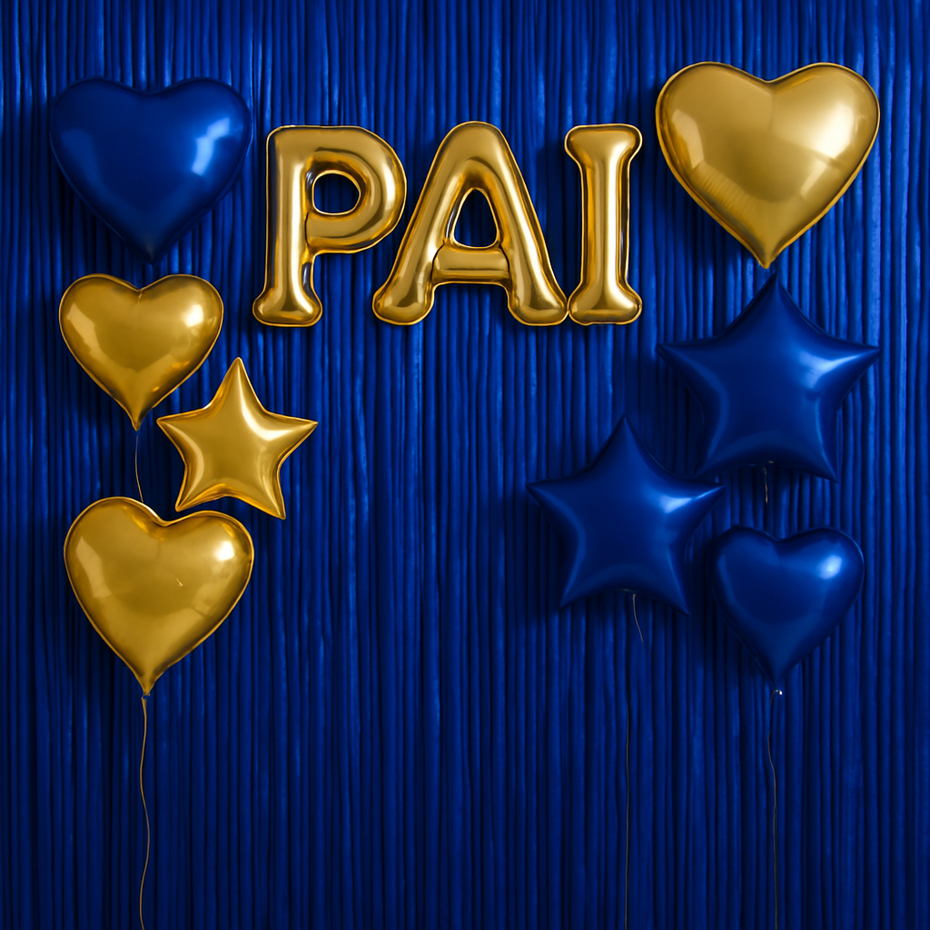 Kit Decoração  Dia dos Pais, Cortinas + Balões + Palavra Pai