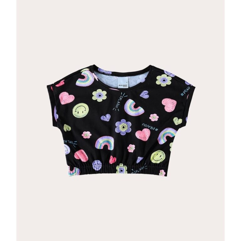 Blusa Infantil Menina Splash Barra Elástico Em Al