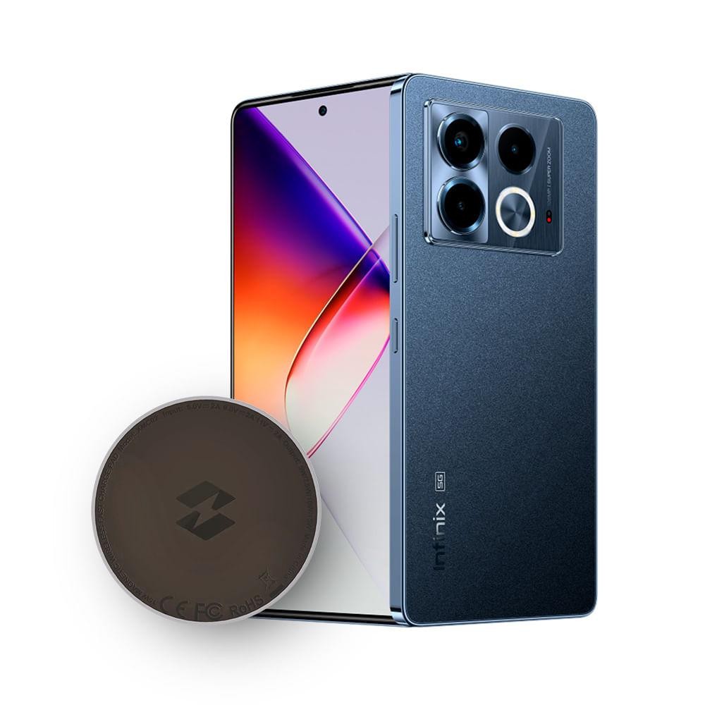 Smartphone Infinix Note 40 5G 24GB RAM (12GB + 12GB Boost) 512GB AMOLED 120Hz NFC 6,78 Pad Sem Fio