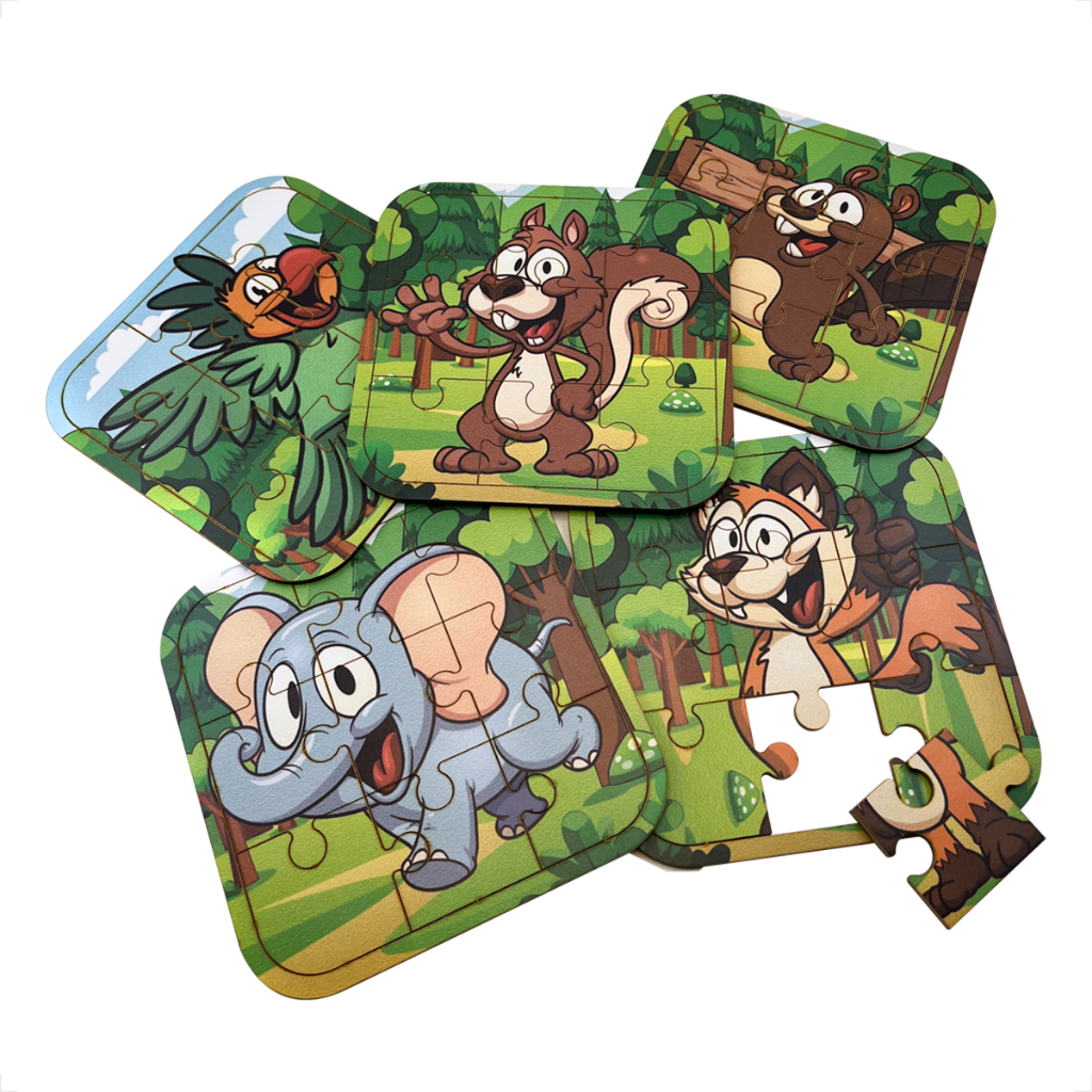 Kit Diversão 5 Quebras Cabeças Peças Criatividade Infantil Desenvolvimento