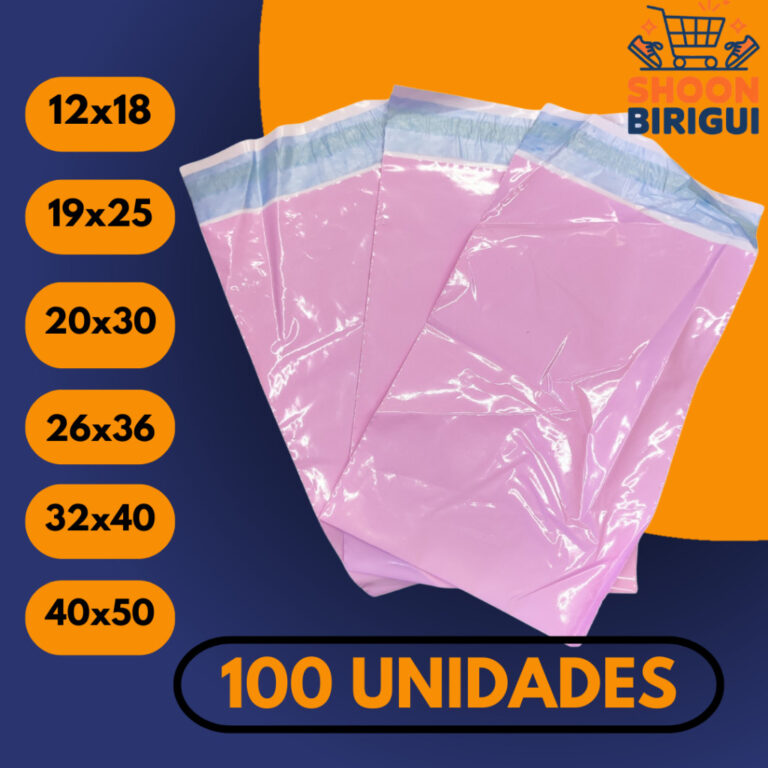 100 Unidades Envelope Segurança Rosa Embalagem Ec