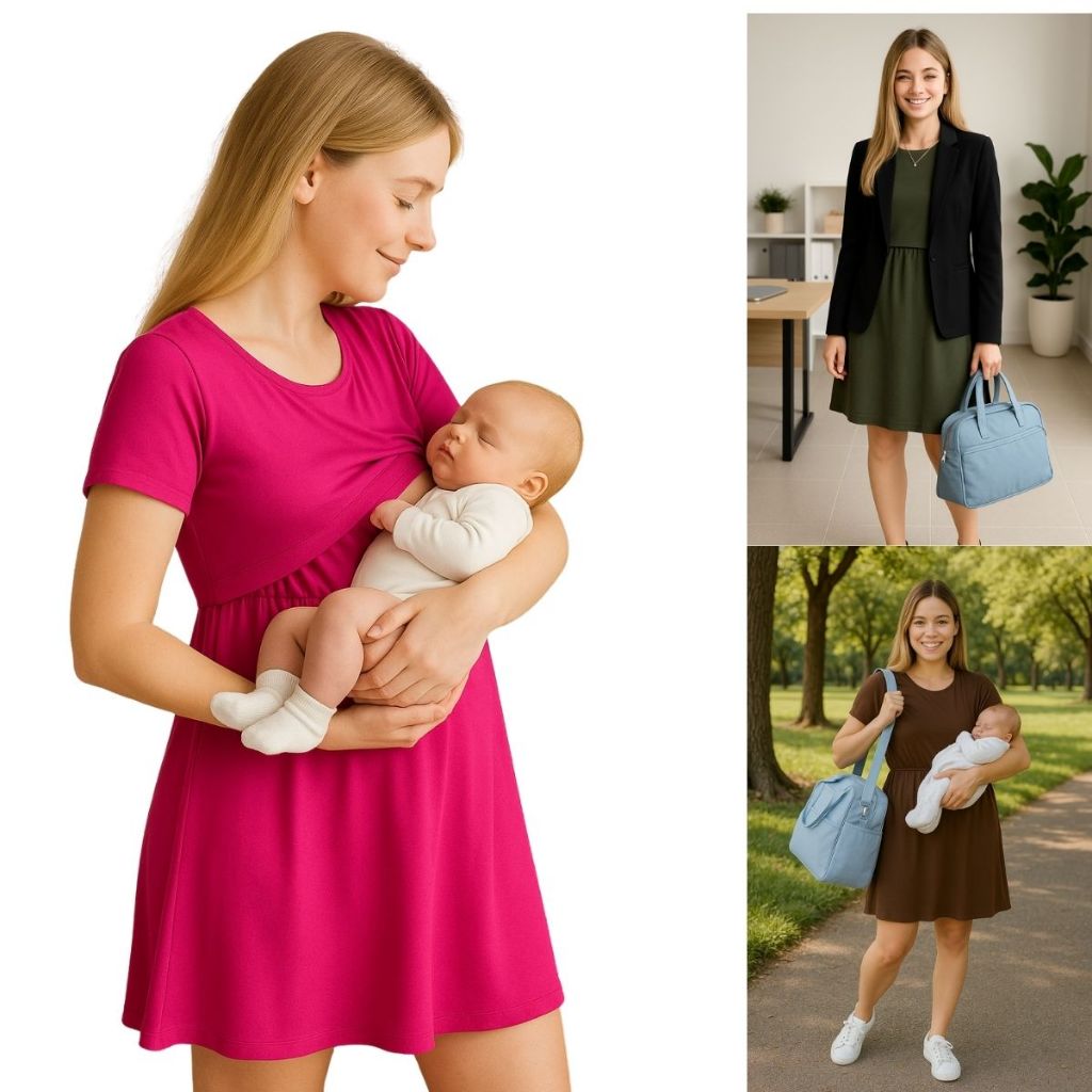Vestido Amamentação Gestante Pós Parto Saida Maternidade Casual Gravida Amamentar Camisola