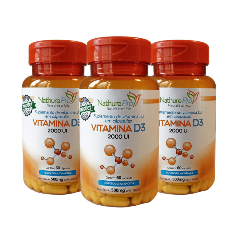 Kit 3 Vitamina D3 NathurePro 2000ui 60 Cápsulas