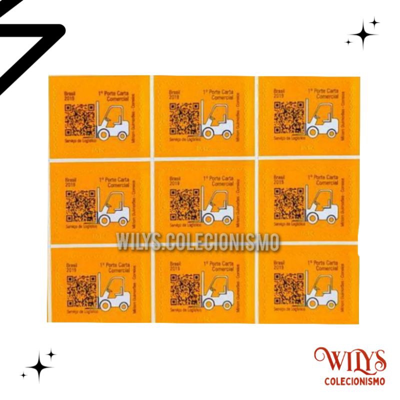 Selo de Carta – Primeiro Porte – 9 Selos