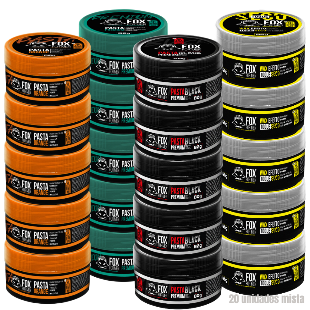 Kit Pasta Modeladora  20 Unidades Fox For men 80g