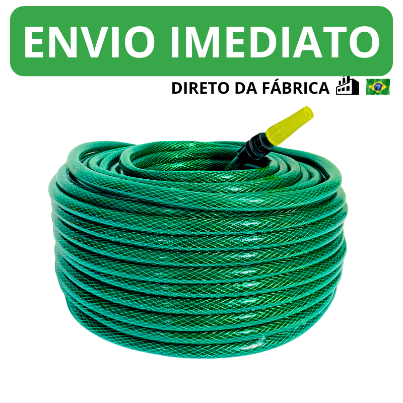 Mangueira De Jardim Reforçada Trançada Completa  Limpeza 50 30 25 20 15 10 5  Metros