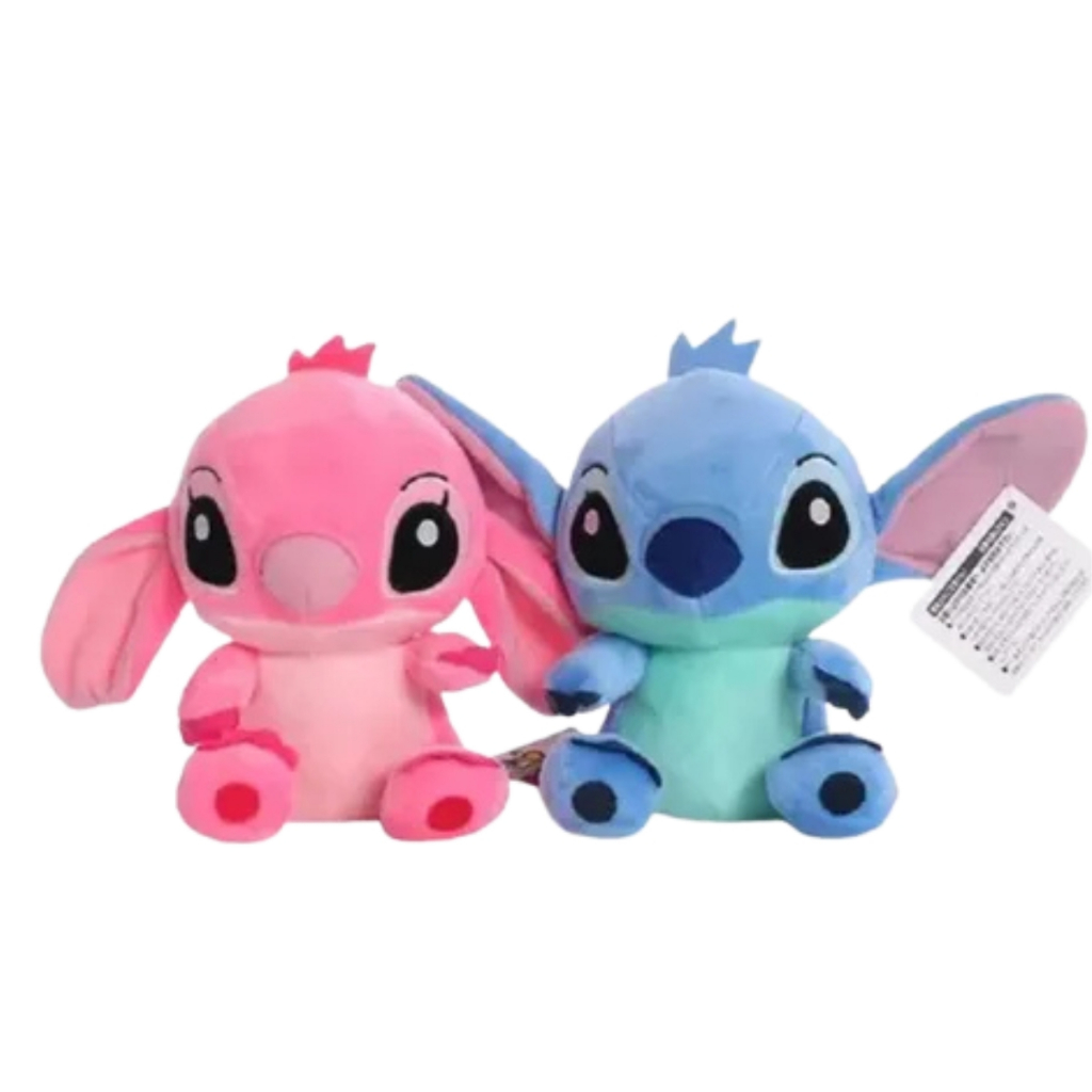 Urso de Pelúcia Filme Lilo e Stitch Azul Angel Rosa Brinquedo Infantil com Som Fofo Crianças Sonoro