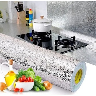 Rolo Alumínio Papel De Fogão 5Mx60Cm Com Adesivo