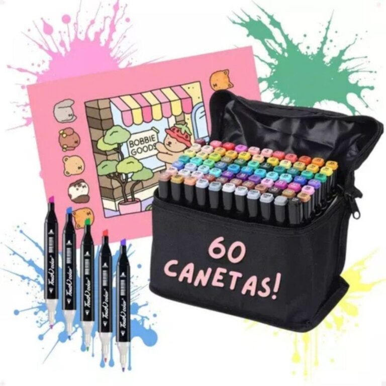 Kit Livro De Colorir Capa Dura 50 Páginas + 12/24