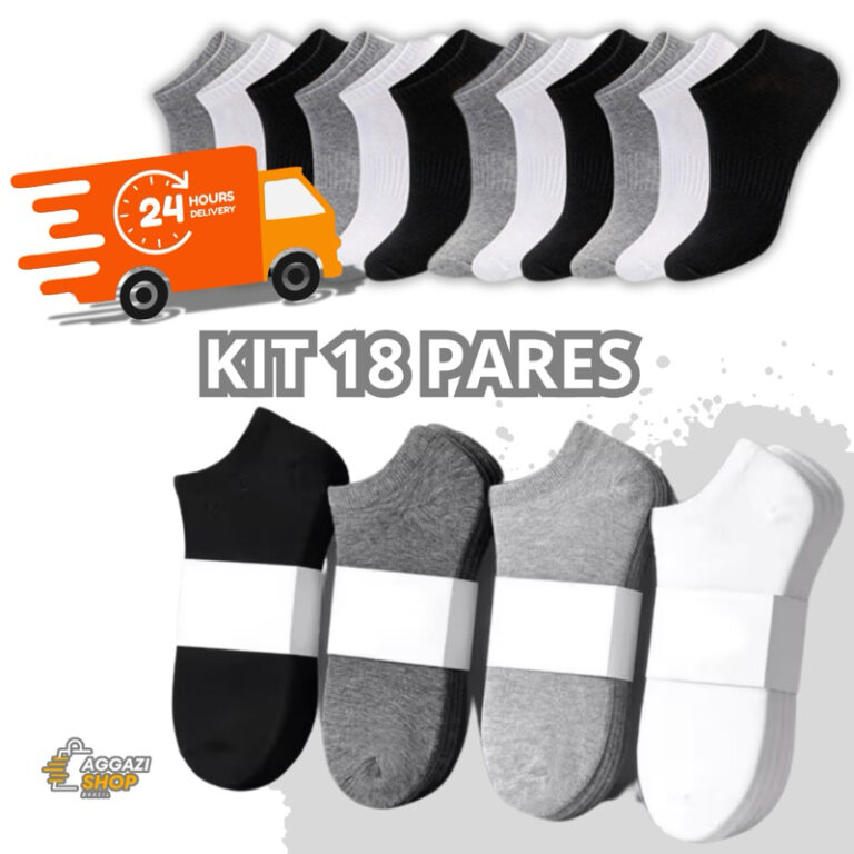 Kit 18 Pares de Meia Soquete Unissex Com Design An