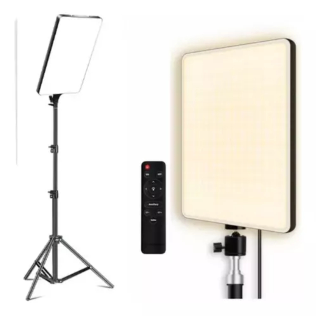 Ring Light Iluminador 16 19 24 Polegadas Retangular Youtuber Podcast Tripé 2.10 Metros