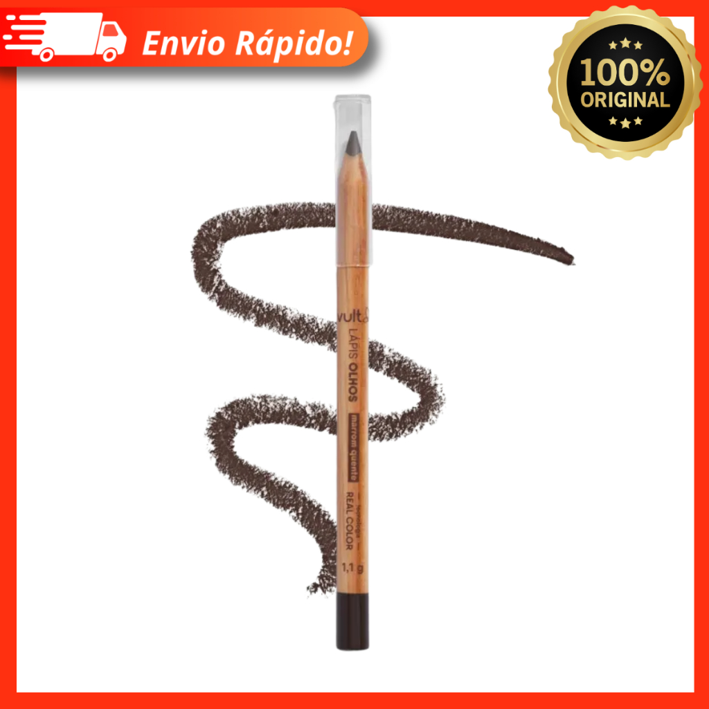 Lápis para Olhos Marrom Quente 1,1g – Vult 100% Original
