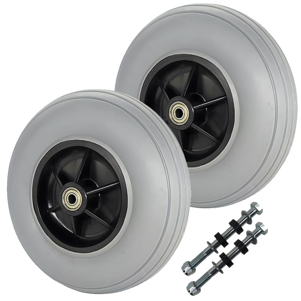 Par Roda Pneu Dianteiro 200×50 Maciça Aro 8 Cadeira De Rodas