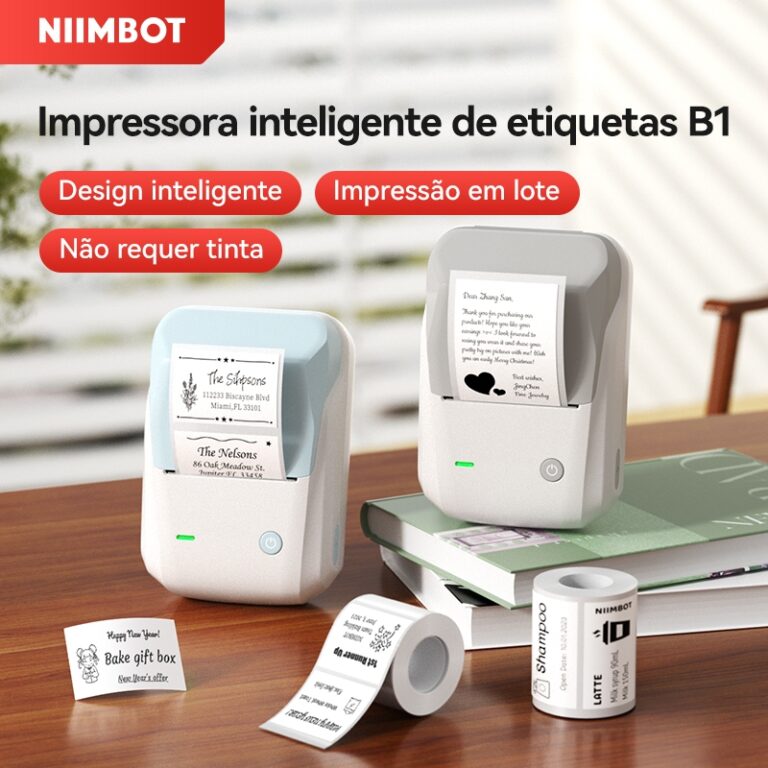 NIIMBOT B1 Impressora de Etiquetas Portátil Bluet