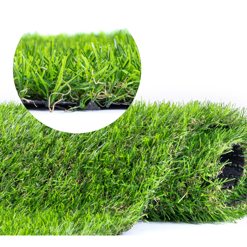 Grama Sintética 30mm Semelhante Natural Bicolor Soft –  0,50m²(100cm x 50cm).