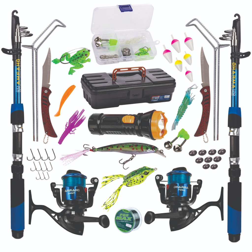 KIT COMPLETO COMPLETÍSSIMO 2 VARAS + 2 MOLINETES+ ITENS