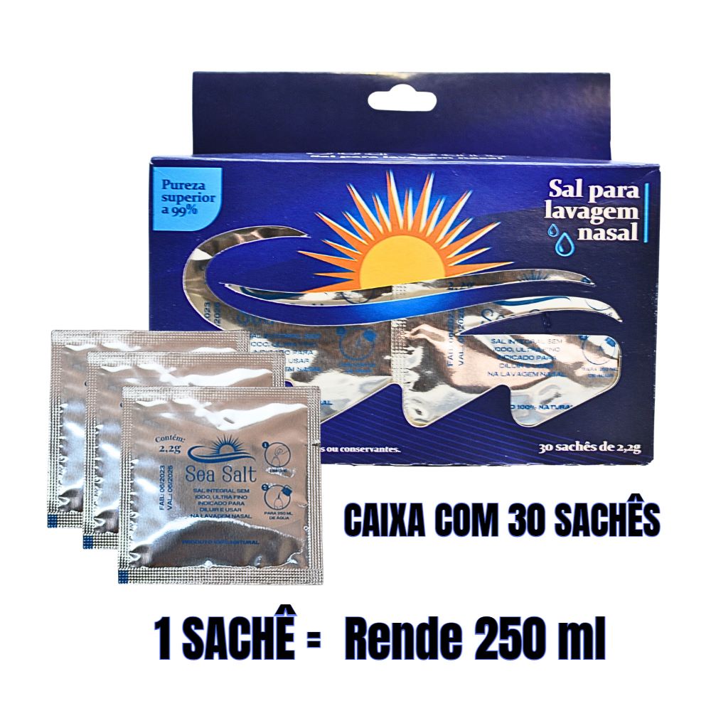 Sal Para Lavagem Nasal Sem Iodo Ultrafino C/30 Sachês