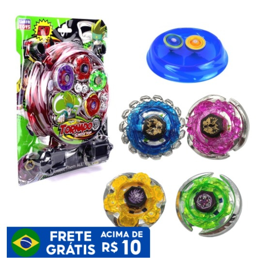Beyblade Metal Fusion COM 4 Blay Blade + 2 Lançad