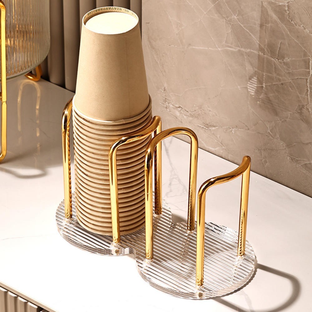 Suporte Para Copos Acrílico Descartável De Chá De Água Prateleira Com Canecas De Pau Mais Longo Orga