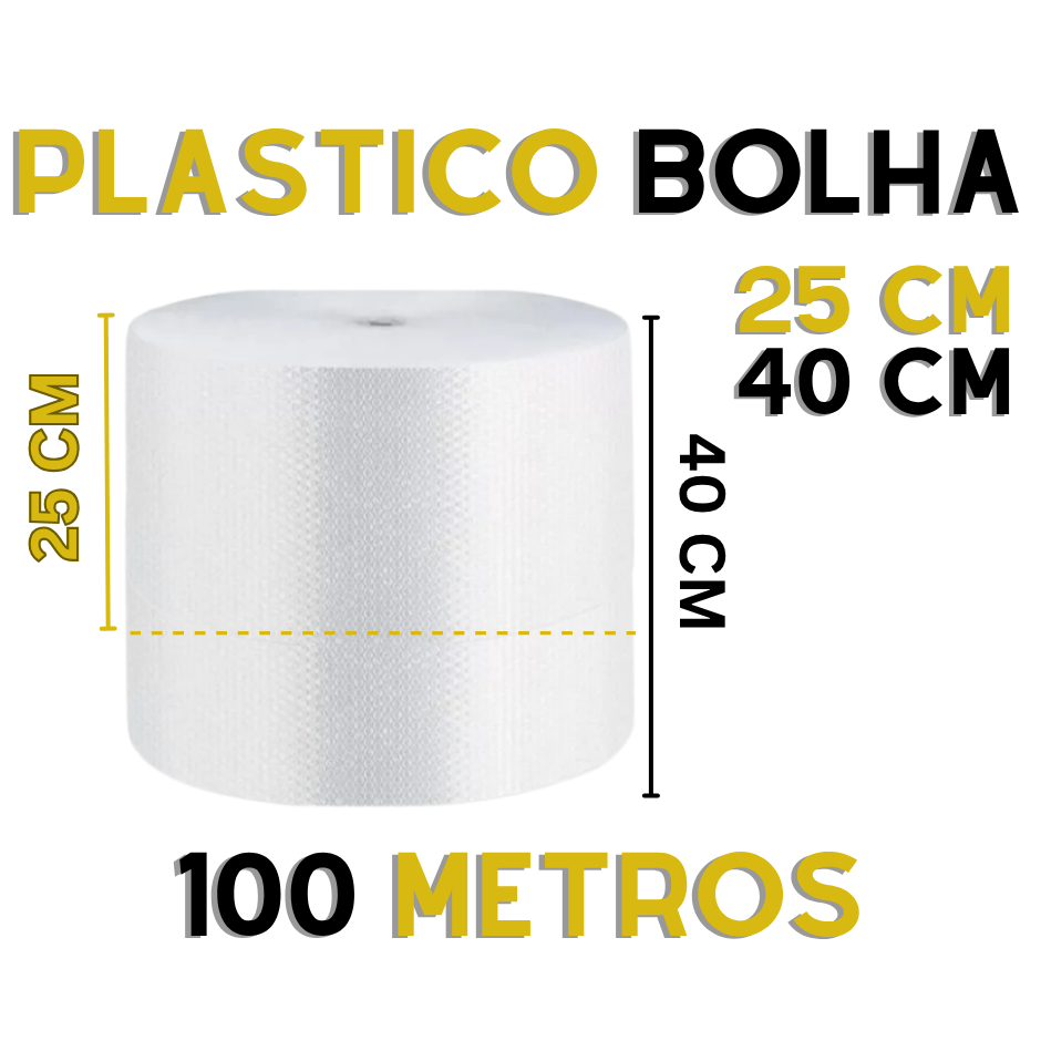 Bobina Plástico Bolha – Proteção na mudança 100 metros c/ 25 micras Resistente