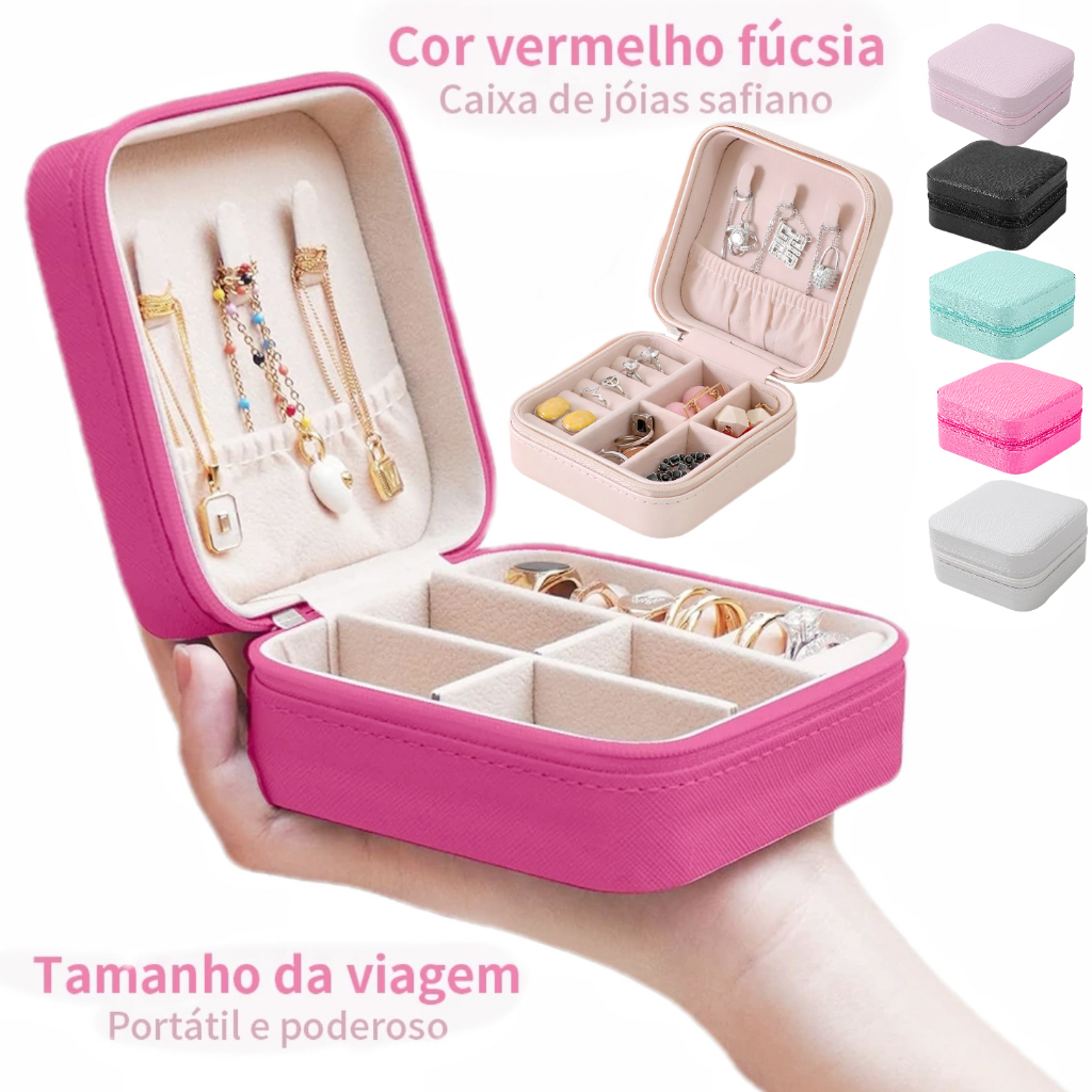 1/2pcs Porta-Jóias Mini EstojoPorta Joia De Bolsa Para Viagem Portátil | Organizador Multifuncional
