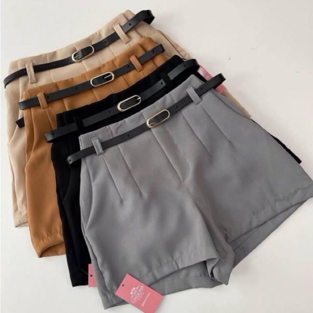 Short Feminino Alfaiataria com Cinto Social cintur