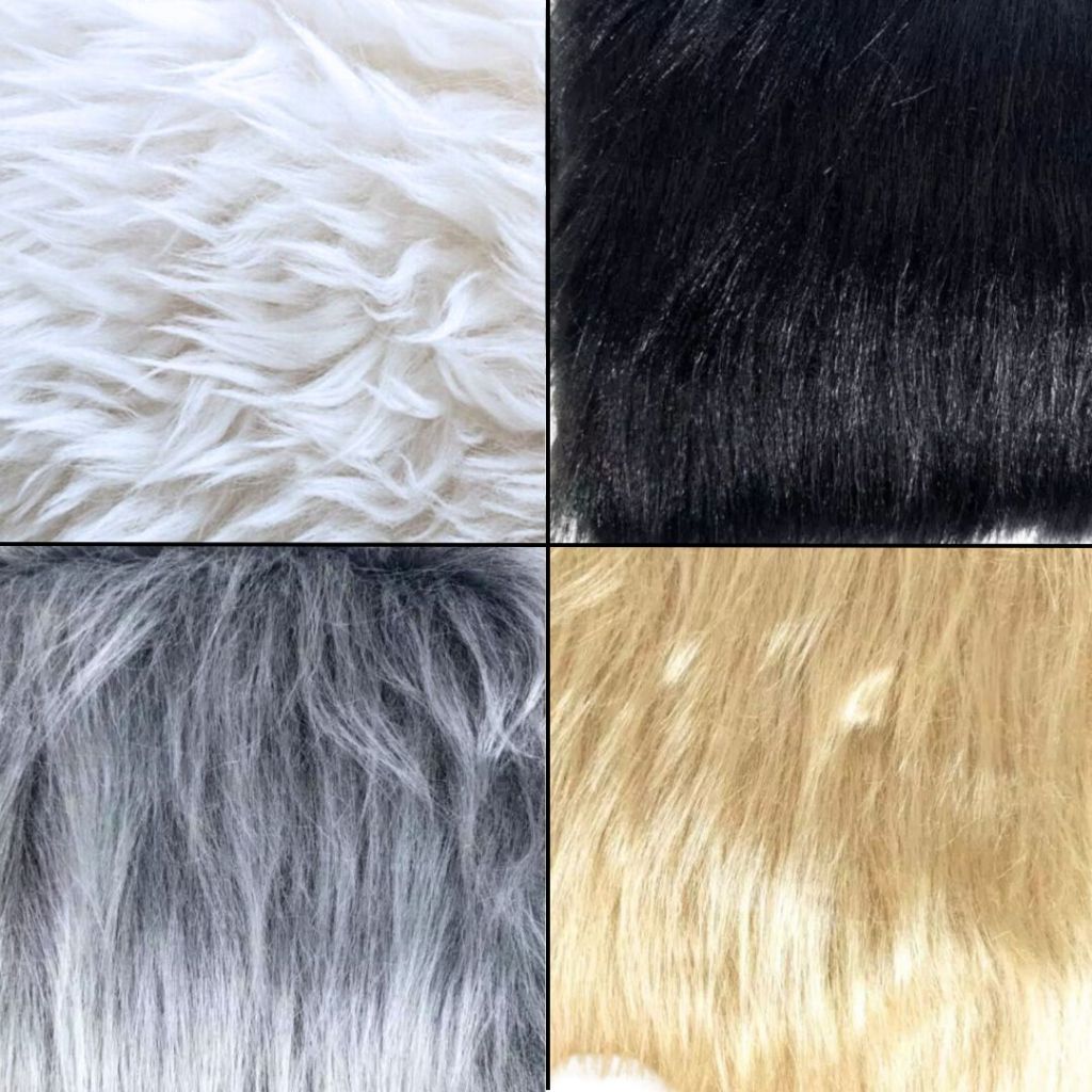 Tecido Pelúcia Pêlo Alto DIVERSAS CORES Lã Sintética – Patchwork, Decoração, Barba Papai Noel