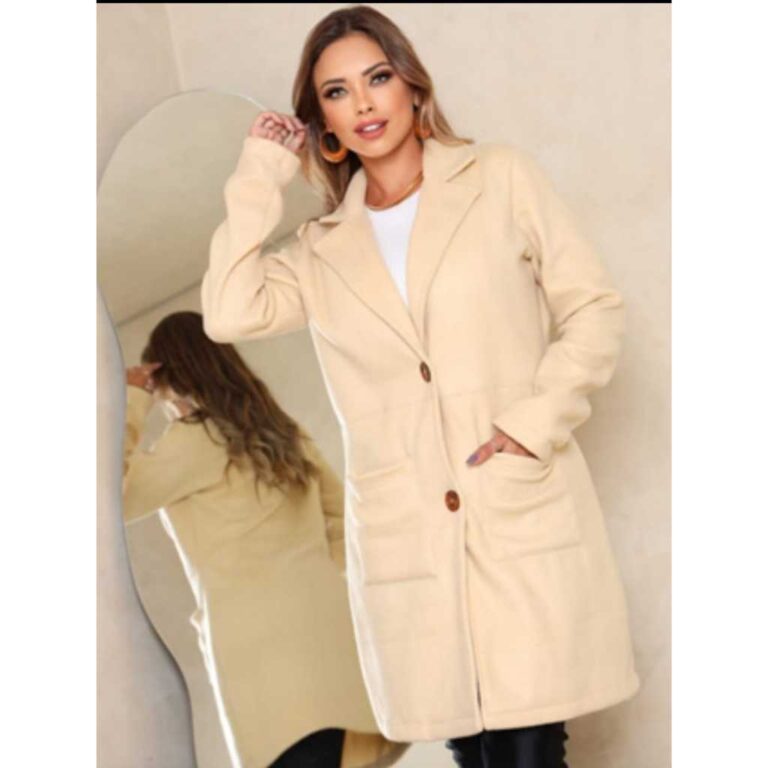 Casaco Sobretudo longo feminino inverno frio felpa