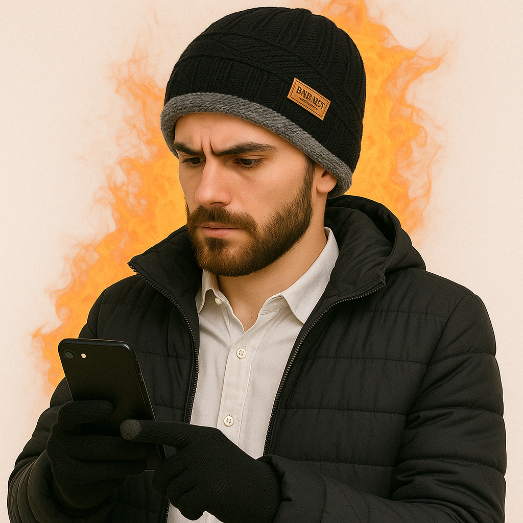 Kit Touca Inverno Forrada + Luva Touch Screen Unissex Super Quente