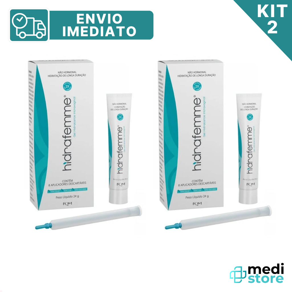 Kit 2 Gel Hidratante Vaginal Hidrafemme de 24g 8 aplicadores – Envio Imediato