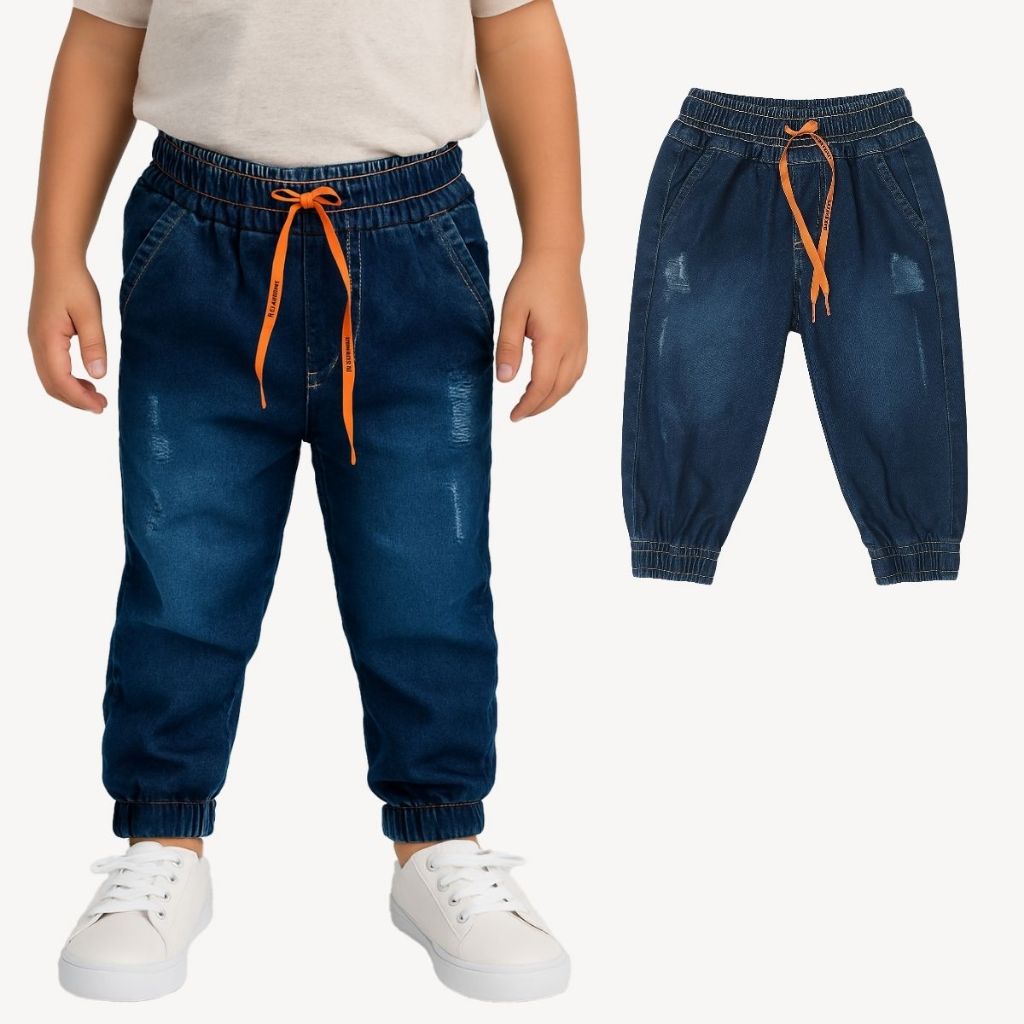 Calças Jogger Infantil Calça de Criança Jeans Bebê Infantil Juvenil Meninos Sarja