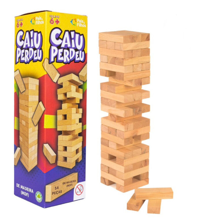 Jogo Madeira Caiu Perdeu Estratégia 54 Peças Kid