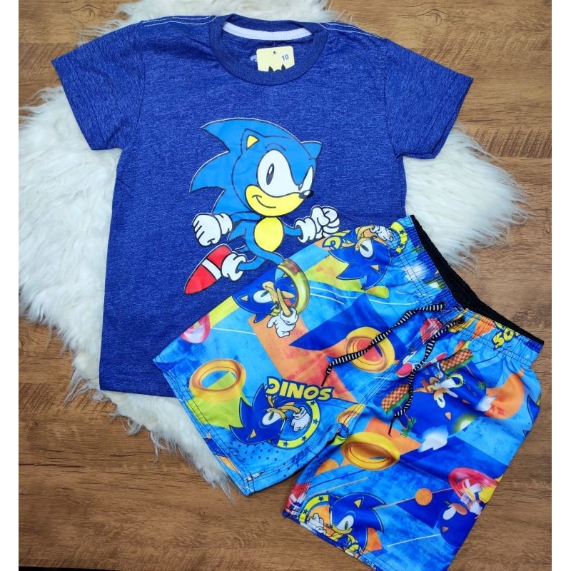 conjunto infantil de menino  fantasia do sonic