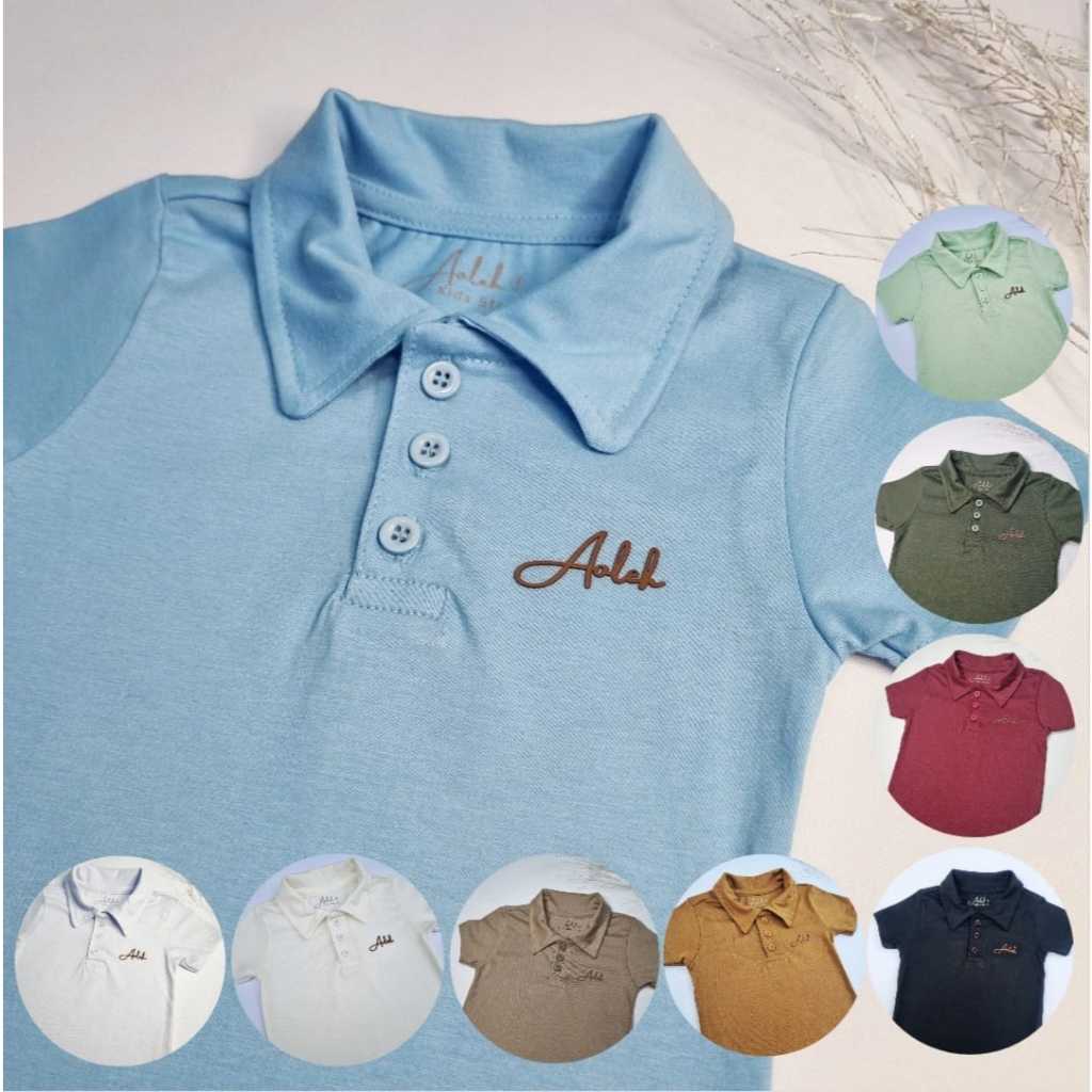 Camisa Gola Polo Bebê Menino Primeiros Passos Tamanho 1, 2 e 3 em algodão
