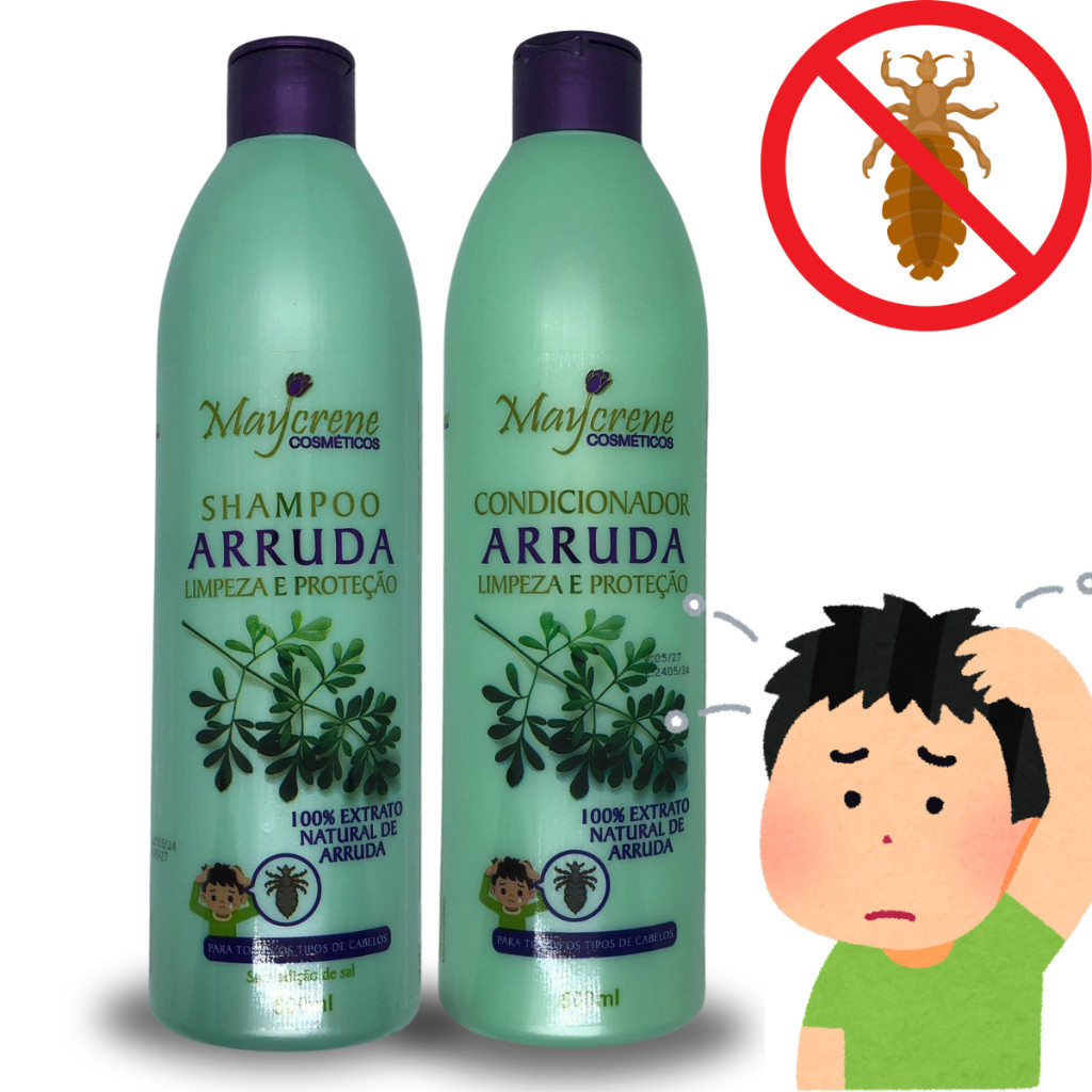 Kit Arruda 2x500ml Elimina Piolho em Crianças – Shampoo + Condicionador Natural