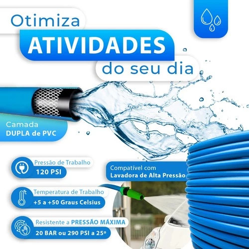 Mangueira De Jardim Agua Reforçada lisa Flexível