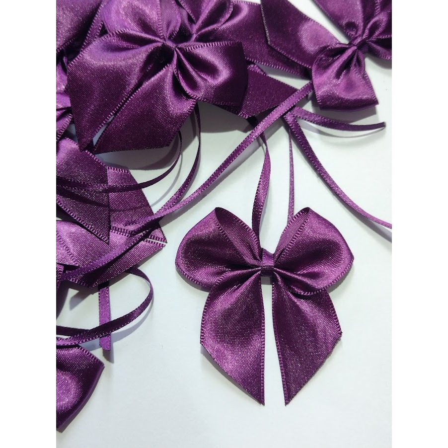 Laço Lacinho de Cetim N.5 Plus 6x6cm com Fita para amarração – 10 unidades –  Decorações de doces, m