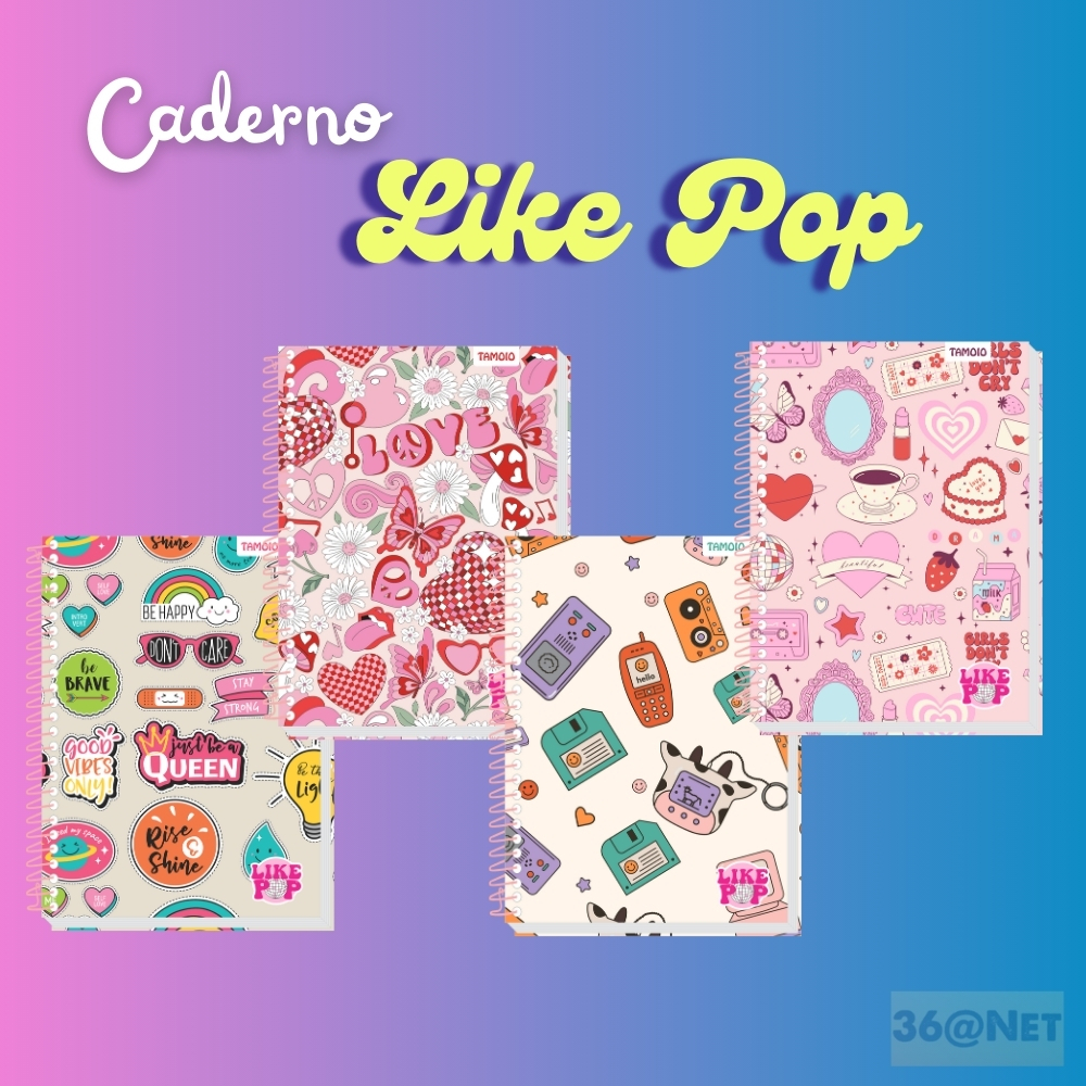 CADERNO CAPA DURA UNIVERSITARIO ESPIRAL LIKE POP